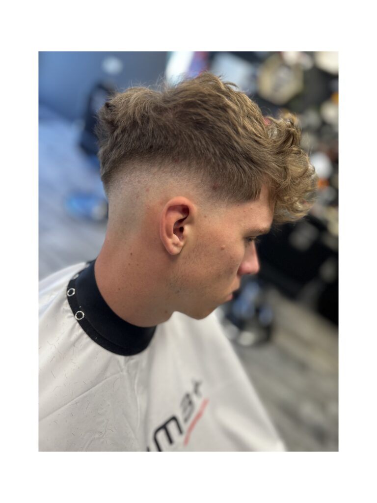 Mid Fade Curly Fringe